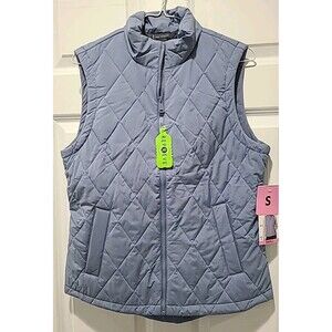 NWT Free Country Quilted Recycled Stonewash (Slate) Blue Vest Sz S